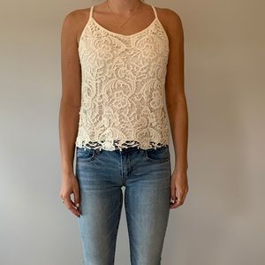 White laced tank top